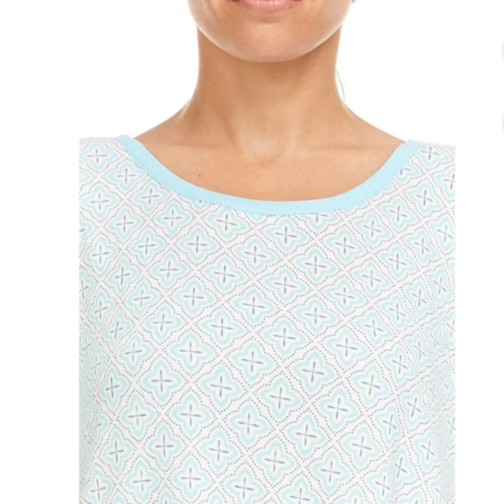 FLORA NIKROOZ Women’s Soft Sleep Dress Lightweight Short Sleeve Lettuce Edge - Picture 3 of 8